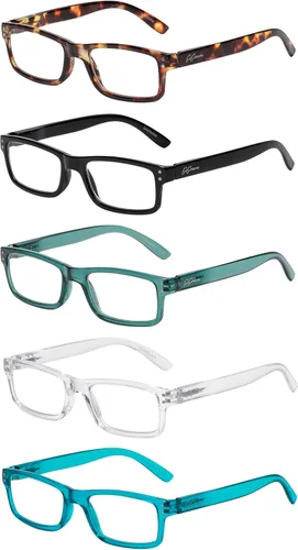 Miniatura 3 de Paquete de 5 lentes de lectura con bloqueo de luz azul para mujeres y hombres, lentes de computadora antirrayos azules con radiación deslumbrante, A