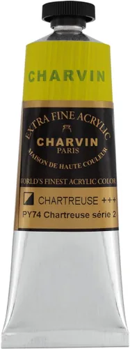 Miniatura 99 de Charvin Pintura acrílica profesional extrafina – verde absenta, tubo de 2.1 fl oz, pigmentos de triple fresado, resistente a la luz, pinturas
