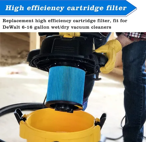 Miniatura 2 de Paquete de 2 filtros DXVC6912 compatibles con filtros de cartucho Dewalt, alta eficiencia de 6 a 16 galones compatibles con DXV06P DXV09P DXV09PA