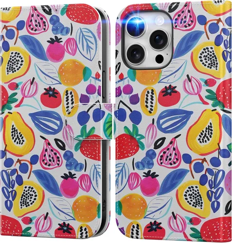Miniatura 108 de DEENAKIN Funda tipo cartera para iPhone 15 con tarjetero + clip para efectivo, bloqueo RFID, protección contra caídas de grado militar y obras