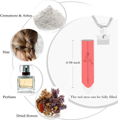 Miniatura 5 de Yinplsmemory Joyería de cremación para cenizas, medallón de ciervo y bala colgante de urna para cenizas, recuerdo de joyería conmemorativa