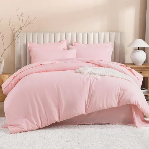 Miniatura 9 de Litanika Cama en una Bolsa King Beige - Juego de Ropa de Cama de 7 Piezas Tamaño King, Juego de Edredón de Cama, Juego de Edredón con Edredón, 02