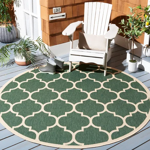 Miniatura 21 de SAFAVIEH Courtyard Collection - Alfombra decorativa de 2 x 3 pies 7 pulgadas, verde oscuro y beige, no desprende pelusa y de fácil cuidado