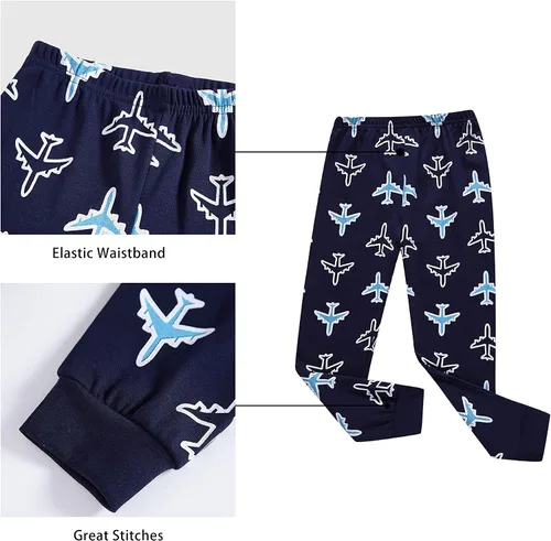 Miniatura 5 de KikizYe Conjunto de pijama para niños pequeños y grandes, pijama 100% algodón