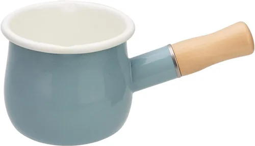 Miniatura 9 de Olla de leche esmaltada, calentador de mantequilla antiadherente, mini cacerola, 4 pulgadas, 17 onzas, utensilios de cocina pequeños con mango