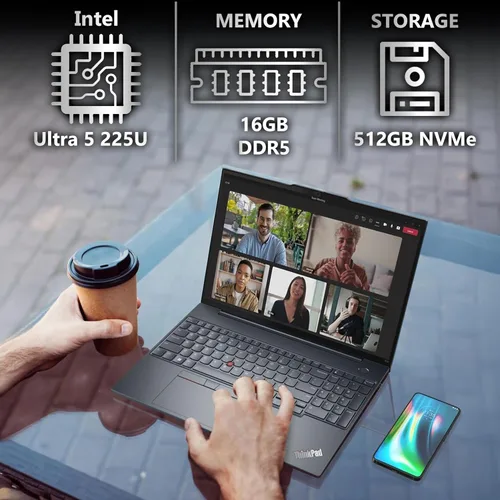 Miniatura 2 de Lenovo ThinkPad T16 Gen 4 - Laptop de negocios con pantalla 16 FHD+, Intel Ultra 5-225U (Beats i7-1355U), 16 GB DDR5 RAM, 512 GB SSD, cámara web