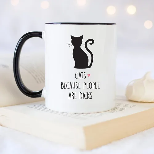 Miniatura 4 de YouNique Designs Divertidas tazas de café para gatos, taza de café portátil de 11 onzas, tazas de gato para amantes de los gatos, regalos