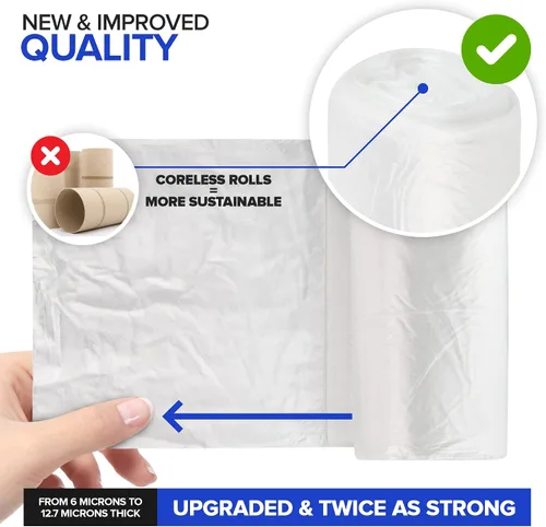 Miniatura 3 de Stock Your Home Bolsas de basura pequeñas sin perfume de 4 galones, 200 unidades, 12.7 micras de grosor, sello de estrella a prueba de fugas, caja