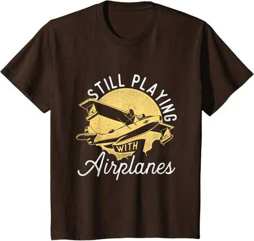 Miniatura 47 de Still Playing With Airplanes - Camiseta de control remoto RC Avión Piloto, Negro