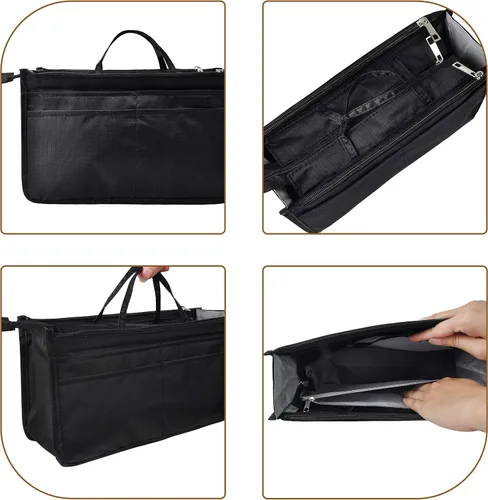 Miniatura 54 de Bolso de mano estilo cartera de Vercord para mujer con organizador incorporado, estampado bien definido, con manijas y cremallera, tamaño 2