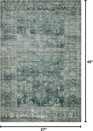 Miniatura 2 de Loloi Magnolia Home de Joanna Gaines, Colección Banks BAN-03 Azul/Laguna, 2 pies 3 pulgadas x 3 pies 9 pulgadas, altura de pelo de.13 pulgadas