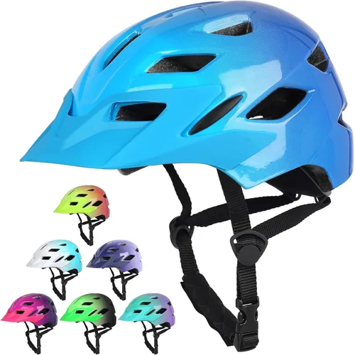 Miniatura 27 de Kids Bike Helmet,Bavilk Kids Boys Girls Bike Helmets with LED Light Detachable Visor Children Youth Teen Multi-Sport for Skating Cycling Scooter