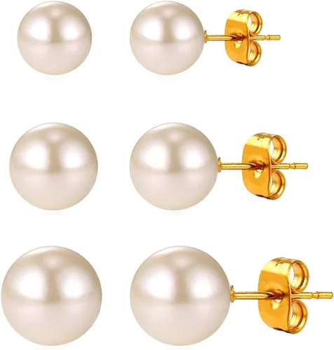 U7 Aretes tipo dormilona de gato color platanegroplatadorado, aretes de gatito con piedra natal, juego de aretes de perlas de imitación de barra,
