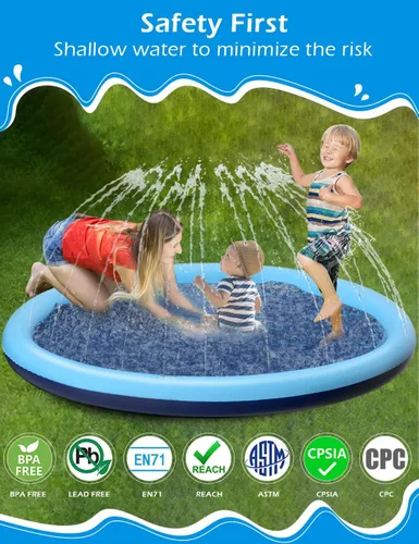 Miniatura 3 de Jasonwell - Almohadilla antideslizante para salpicaduras para perros para niños, piscina para cachorros, juguetes de agua al aire libre, patio