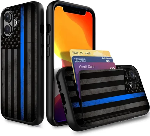 Miniatura 34 de Funda para iPhone Air, funda tipo cartera con ranura para tarjeta oculta, a prueba de golpes, TPU y PC, funda protectora de doble capa para iPhone