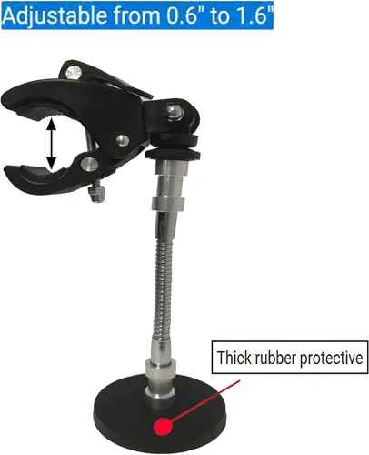 Miniatura 2 de Soporte de montaje de linterna de montaje de base magnética - Base magnética fuerte - Con clips ajustables flexibles - Adecuado para linterna