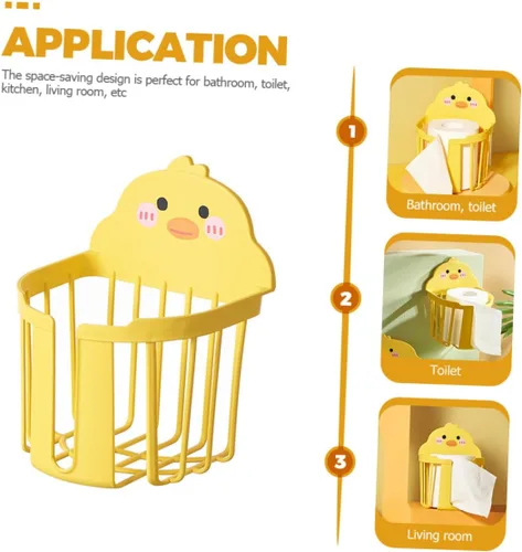 Miniatura 4 de Uonlytech Soporte para toallas de papel amarillo, 2 piezas, soporte de papel higiénico, estante de pañuelos para baño, soporte para pañuelos montado