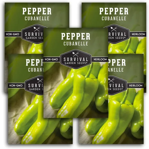 Miniatura 12 de Cubanelle - Semillas de pimiento para plantar – Pimientos dulces italianos y caribeños (Aji Cubanela) – Variedad reliquia suave de pared fina sin