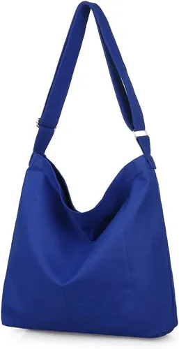 Miniatura 136 de Covelin - Bolsa de hombro informal de lona para mujer, estilo bohemio y retro, bolsa de mano, bolso cruzado, tamaño grande