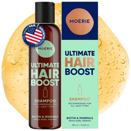 Moerie Ultimate Hair Growth Shampoo - Para cabello más largo, grueso y lleno - Productos para el cabello voluminizadores veganos - Sin parabenos ni