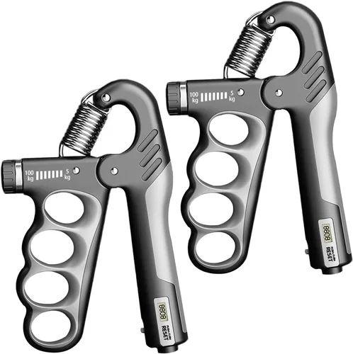 Miniatura 8 de 2 unidades de entrenamiento de fuerza de agarre de mano, 11-220 libras, agarre de mano ajustable, fortalecedor de antebrazo con contador