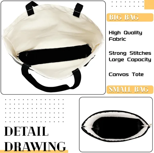 Miniatura 5 de Buryeah 2 piezas de regalo de agradecimiento para profesores de regreso a clases, bolsa de lona con bolsa de maquillaje, regalo de agradecimiento