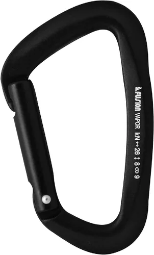 FUSION Climb Vapor III Militar Tactical Matte Edition Aluminio Recta Puerta Llave Mosquetón D Modificado Negro, Mosquetón de caza (FP-8122-3ST-BLK)