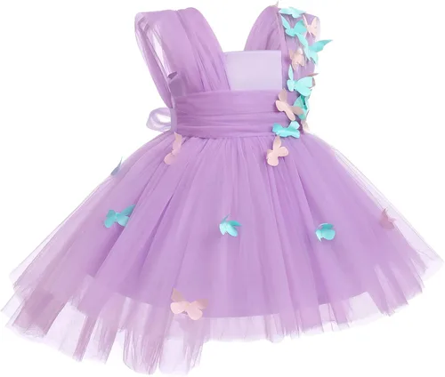 Vestido de tutú con lentejuelas y lazo alto y bajo, vestido de pétalos de encaje, princesa, concurso, boda, fiesta de cumpleaños, vestido formal