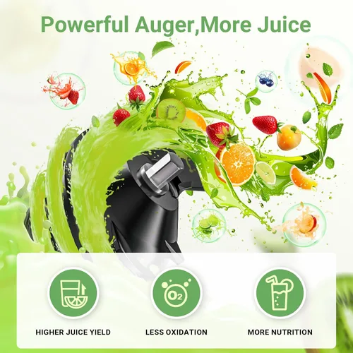 Miniatura 2 de AAOBOSI Exprimidor de prensa en frío, 4.50 pulgadas de conducto de alimentación grande, máquina exprimidora (actualización) de alto rendimiento