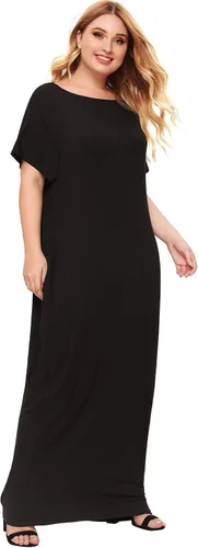 Miniatura 6 de Verdusa - Vestido largo, de manga corta, holgado, con bolsillos, para mujer, casual