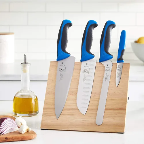 Miniatura 6 de Mercer Culinary Millennia Colors - Juego de 5 tableros magnéticos con asas azules, madera de caucho