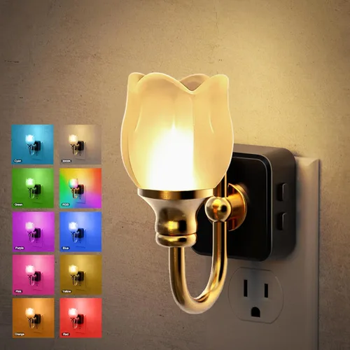 Miniatura 9 de JandCase Luz Nocturna, Luces Nocturnas Cambiantes de Color Enchufables en la Pared, Luz Nocturna RGB con Sensor de Luz, Luz Nocturna Enchufable