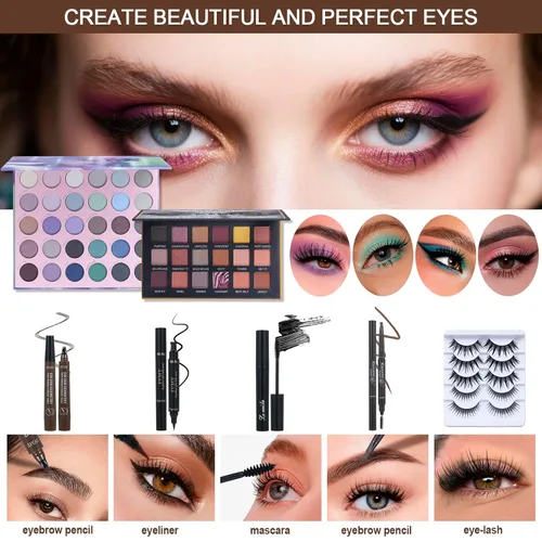 Miniatura 3 de Kit completo de maquillaje todo en uno para mujeres, Set de maquillaje de viaje, Set de regalo de maquillaje para niñas y adolescentes, Kit