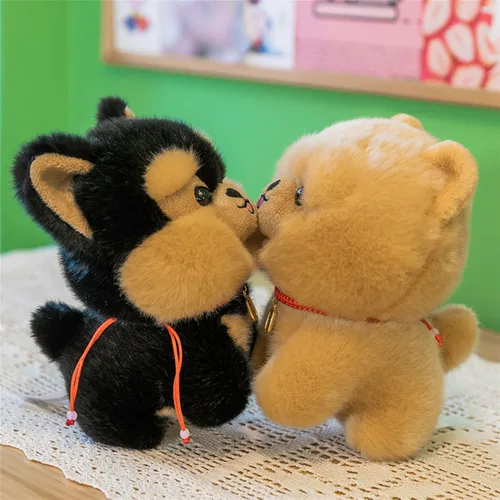 Miniatura 2 de Animal de peluche para perro, juguete de peluche de imitación, almohada de peluche de peluche, regalos para niños y niñas (negro, 9.8 pulgadas)