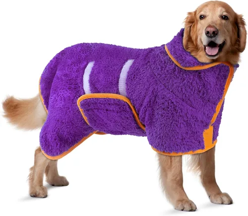 Miniatura 38 de Bienbee Bata de baño para perro, de secado rápido, súper absorbentes, para perros pequeños, medianos y grandes, abrigo de secado para después
