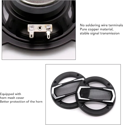 Miniatura 3 de 1 par de altavoces coaxiales del coche 6in altavoces 350W alta potencia negro para la actualización del automóvil