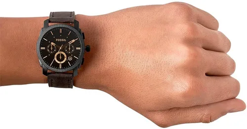 Miniatura 2 de Fossil Reloj cronógrafo Machine de cuarzo de acero inoxidable para hombre Negro marrón