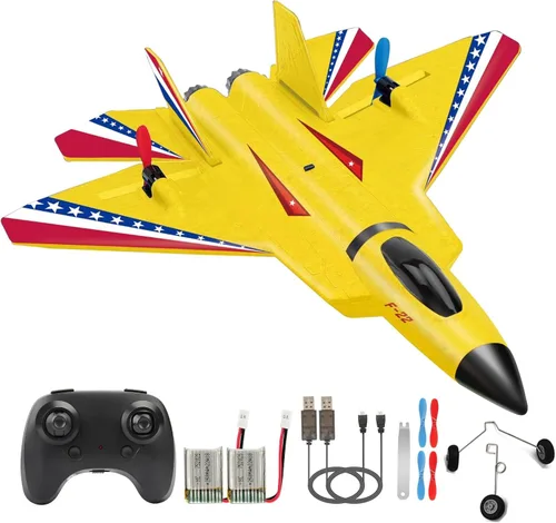 Miniatura 9 de Avión RC ANTSIR F22, Avión RC con Estabilizador de Giro/Luz LED/2 Baterías Recargables, Avión a Control Remoto 2.4GHz, Fácil de Volar, Avión RC