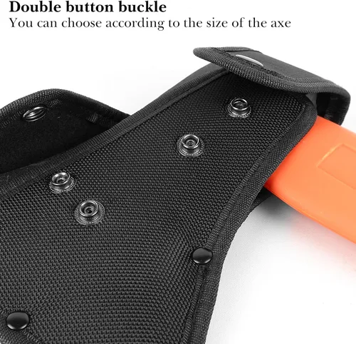 Miniatura 3 de Linkidea Funda de nailon para hacha de 4 pulgadas, funda protectora de hacha de doble broche para acampar y herramientas de supervivencia al aire