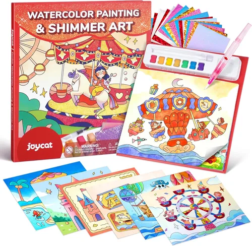 Miniatura 13 de JoyCat Libros para Colorear con Agua, Actividad de Arte y Manualidades, Arte de Princesa Sin Desorden para Niños de 4-8 Años, Kits y Suministros