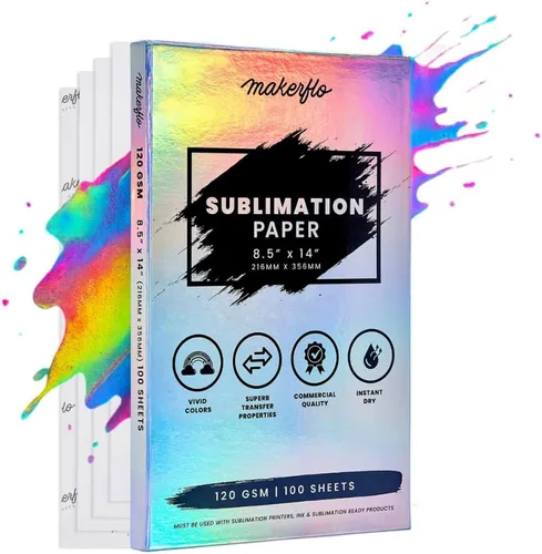 Miniatura 12 de Makerflo Papel de sublimación, 100 hojas de 8.5 x 11 pulgadas, sublimación de transferencia de calor para vasos, camisetas, fundas de teléfono