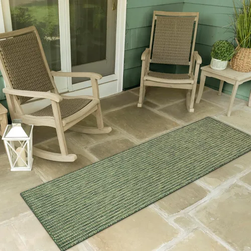 Miniatura 46 de Liora Manne Carmel - Alfombra tejida de perfil bajo de fácil cuidado para interiores y exteriores, color aguamarina, 6 pies 6 pulgadas x 9 pies 4