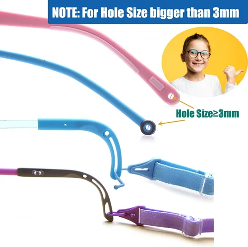 Miniatura 3 de OPUGIT Correa ajustable para lentes para niños, retenedor de gafas deportivas sin cola, banda duradera para gafas de sol para niños y niñas