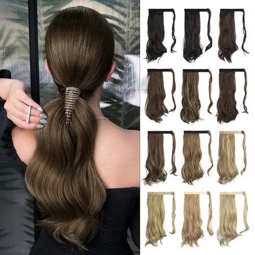 Miniatura 11 de SOFEIYAN - Extensión de cola de caballo rizada de 15 pulgadas, pelo sintético resistente al calor, pieza de cabello ondulada natural, para envolver