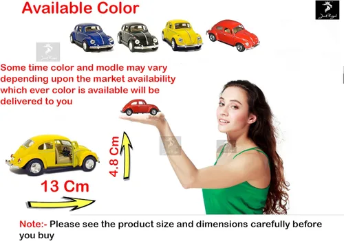 Miniatura 5 de KiNSMART - 1967 Volkswagen Classic Beetle 5 pulgadas Escala 1:32 Die Cast Metal Modelo Juguete (negro)