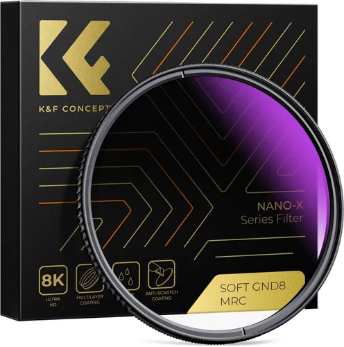 K&F Concept Filtro de lente GND8 suave de 1.929 in (3 topes) Filtro de densidad neutra graduada suave con 28 recubrimientos multicapa para lente de