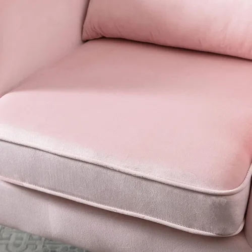 Miniatura 8 de LZAREAL Juego de 2 Sillones de Lectura Accent con Brazos para Sala de Estar, Dormitorio, Sillón de Esquina Cómodo Moderno de Mediados de Siglo, rosa