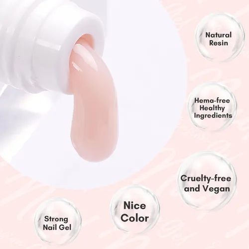 Miniatura 5 de Makartt - Gel de uñas de polietileno, 1.7 oz (50 ml), constructor, extensión, fortalecedor, gel de color duro, multifuncional, larga duración, fácil
