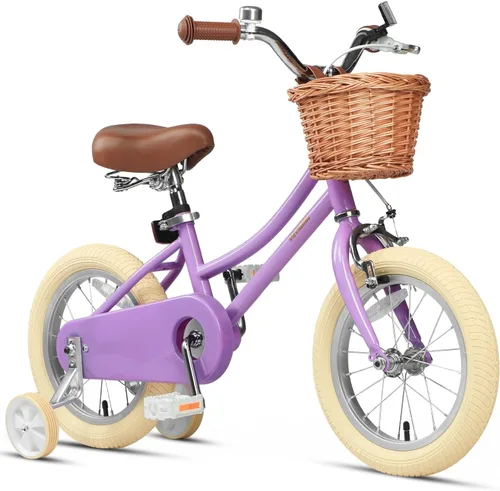 Miniatura 26 de Petimini Vintage Kids Bike for Girls, 12–20 Inch Classic Bicycle with Wicker Basket & Bell, High Tensile Steel Frame, Training Wheels (12–18”), 85%