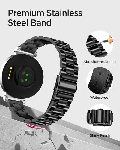 Miniatura 4 de Miimall Metal Band Compatible for Garmin Lily 1/2 Active Bands for Women, Lightweight, Slim Luxury Stainless Steel Replacement Strap Bracelet